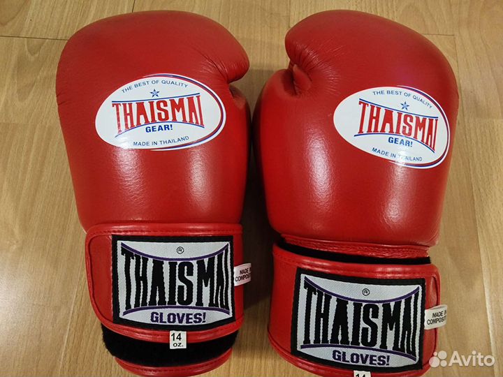 Боксерские перчатки ThaiSmai 14 oz кожа