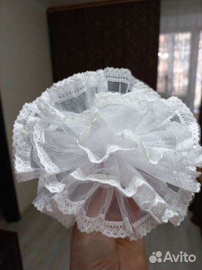 Фартук школьный белый + 2 банта