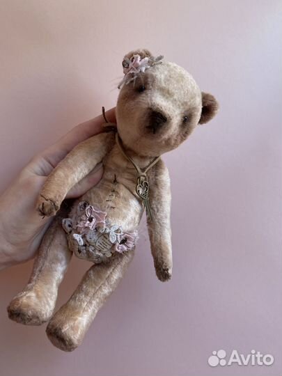 Медведь тедди в винтажном стиле ручная работа