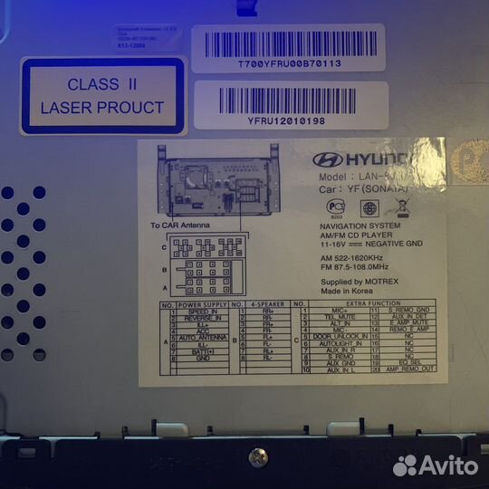Родная магнитола Hyundai Sonata YF
