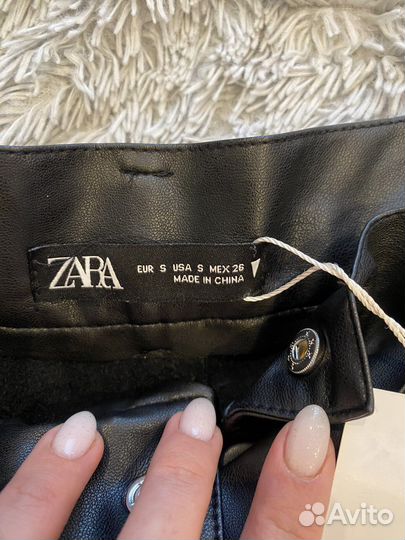 Шорты экокожа zara новые