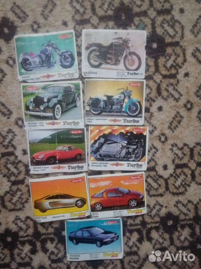 Вкладыши от жвачки turbo турбо