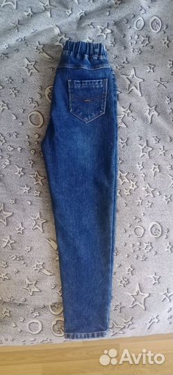 Джинсы для девочки 134 140 утепление с начёсом