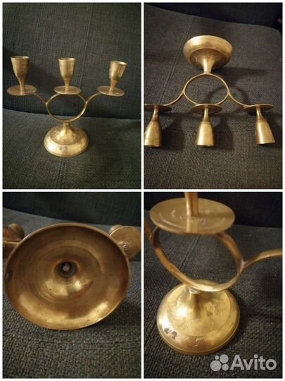 Подсвечники винтажные латунь, бронза