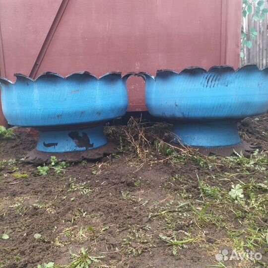 Клумба из покрышек с литыми дисками