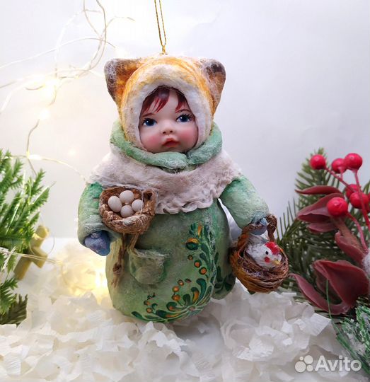 Ватные елочные игрушки