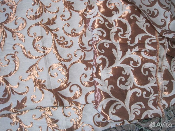 Тюль органза золотистая, портьерная ткань