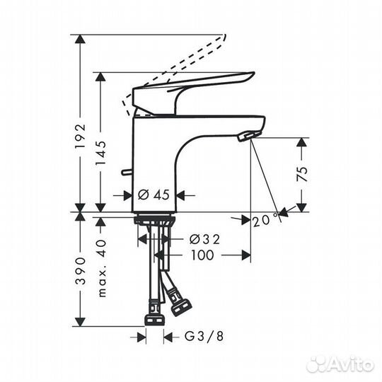 Смеситель для раковины Hansgrohe Logis E 70 однор