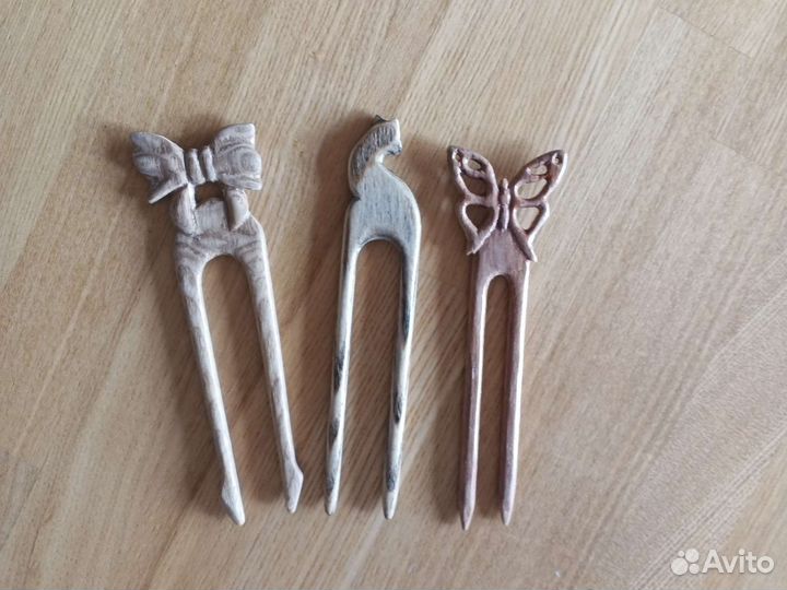 Заколка для волос из дерева