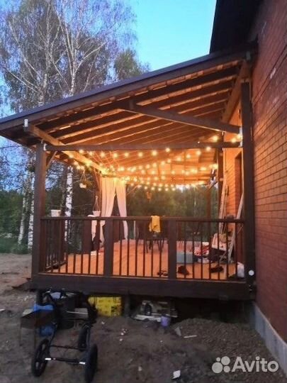 Монтаж гирлянда для патио/беседки/лофт/лампочки