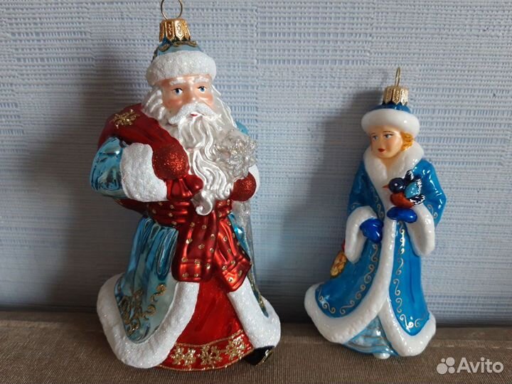 Набор елочных игрушек Дед Мороз и Снегурочка