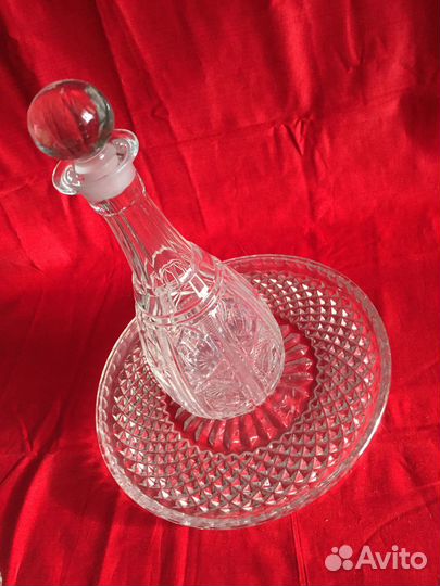 Графин хрустальный и блюда СССР