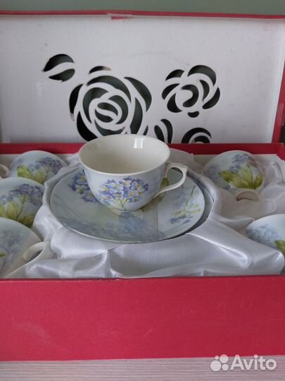 Кофейный сервиз, костяной фарфор, фабричный Китай