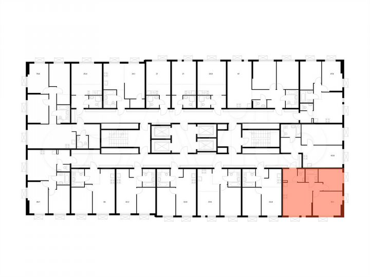 2-к. квартира, 51,1 м², 5/24 эт.