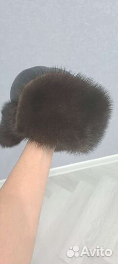 Норковая шапка мужская ушанка