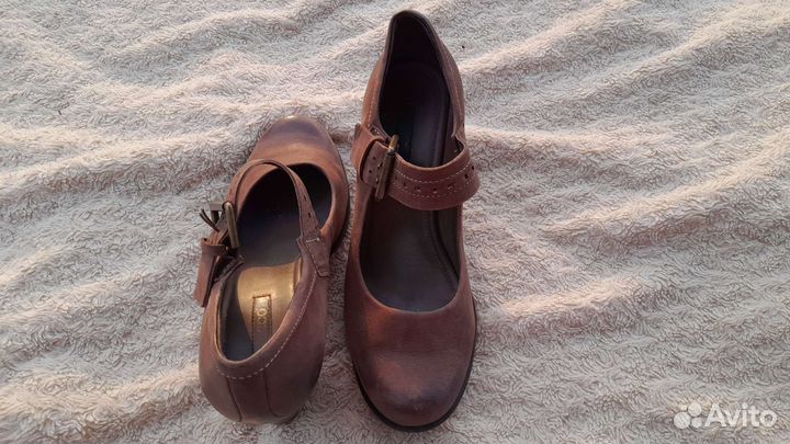 Туфли ecco кожа оригинал стиль мэри джейн 40 р