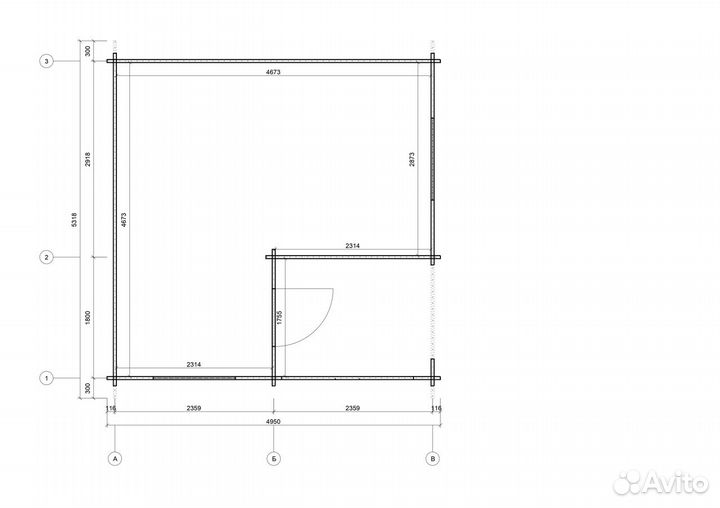 Садовый домик 4950*4950 мм (весна-осень)