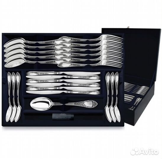 Набор столовых приборов серебро на 12 персон