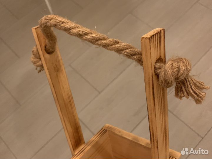 Деревянная декоративная корзинка