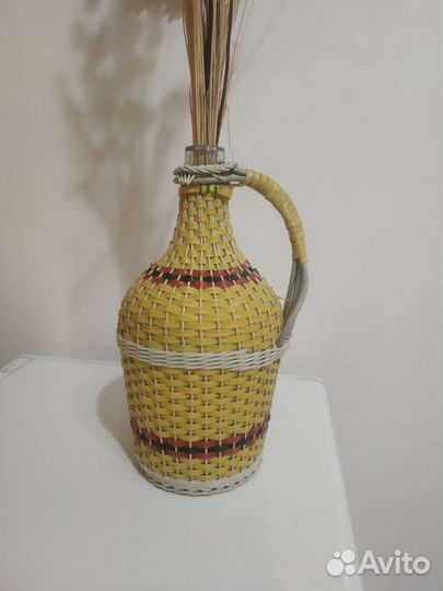 Бутыль стеклянный в оплётке СССР