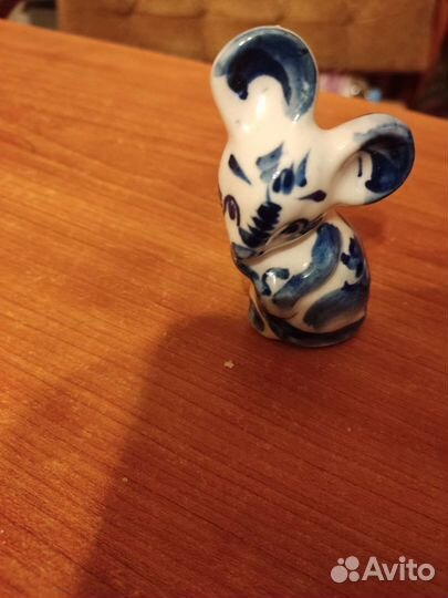 Мышка Гжель. Ручная работа