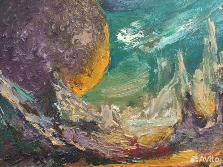 Картина маслом Планета космос