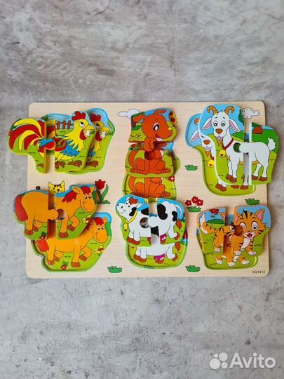 Деревянные пазлы вкладыши