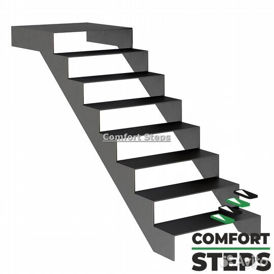 Металлокаркас лестницы с монтажом