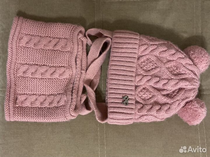 Зимний комплект шапка и снуд для девочки