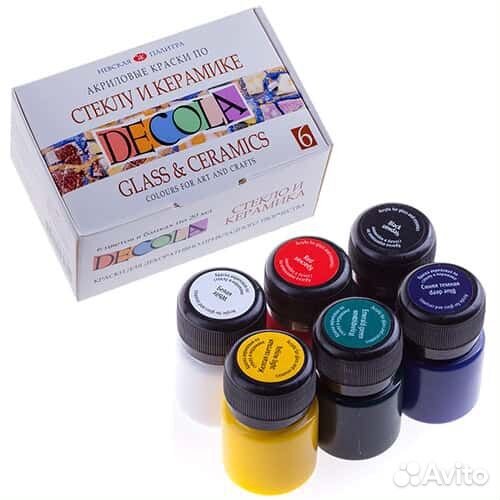 Краска для стекла и керамики Decola 6 цветов