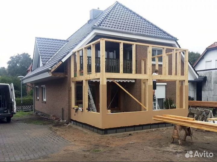 Ремонт пристройка террасы веранды дому под ключ