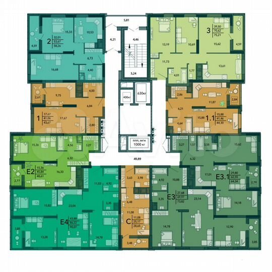 2-к. квартира, 73,8 м², 19/22 эт.