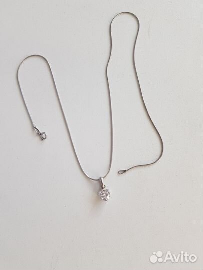 Подвеска на цепочке серебряная