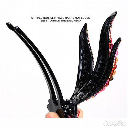 Заколка боковой краб со стразами