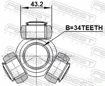 Трипоид 34X43.2 audi A3 97- 1716A4 Febest