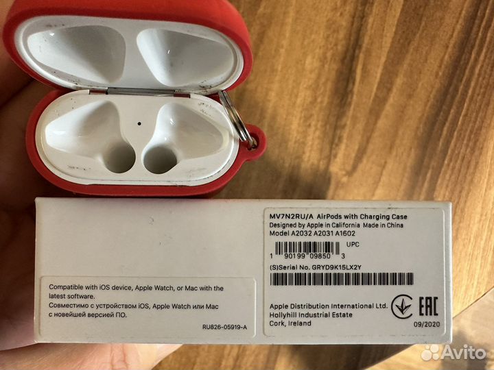 Кейс apple airpods 2 (оригинал)