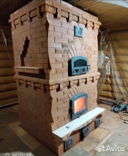 Печь камин барбекю из кирпича. Печник