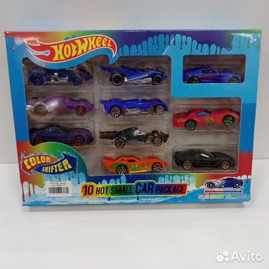 Набор машинок Хот Вилс 10в1, меняют цвет KBS937-10