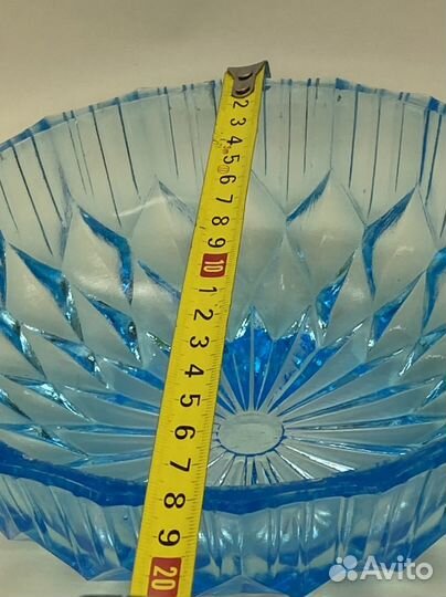 Ваза для фруктов салатник СССР купоросное стекло