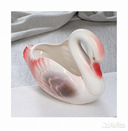 Конфетница Лебедь, керамика 19см