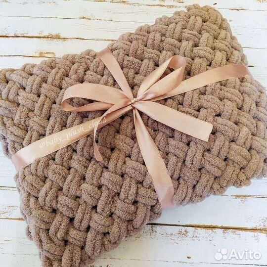 Плед вязаный плюшевый