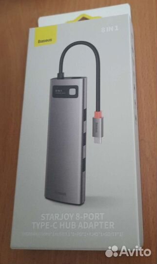 Разветвитель USB hub Baseus 8-in-1 4К 60Hz, USB3.1