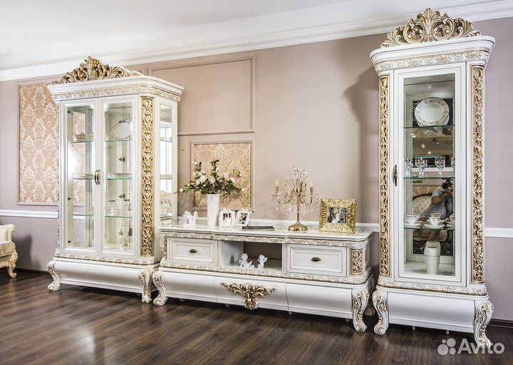 Мебель для гостиной Алсу 2+тв+1 белый глянец