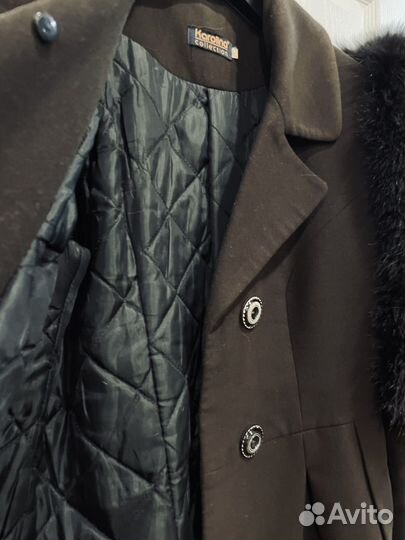 Пальто женское с натуральным мехом