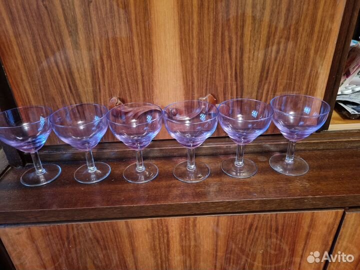 Рюмки на высоких ножках 6 шт СССР