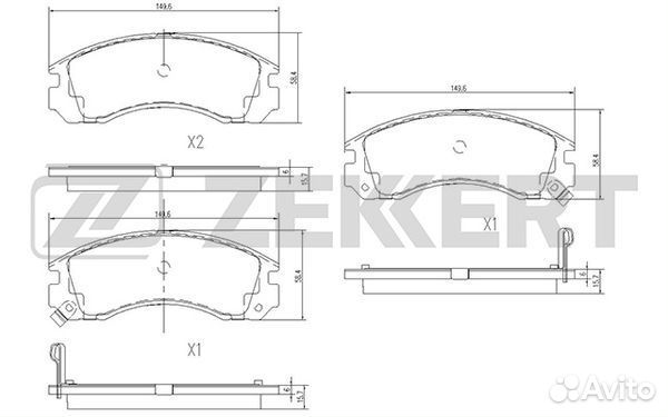 Колодки торм. диск. передн. Citroen C-Crosser 07- Peugeot 4007 07- Mitsubishi Outlander I-II 04