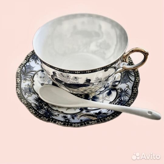 Набор чашка с блюдцем и ложкой