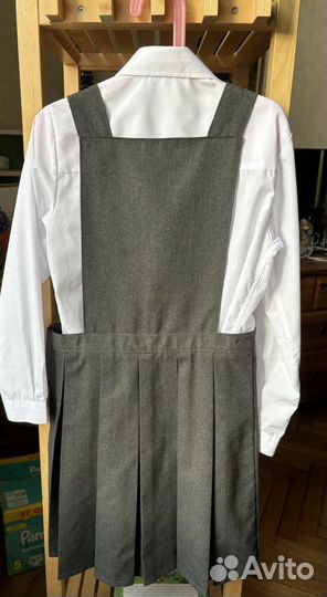 Школьная форма для девочки сарафан 134 серая M & S