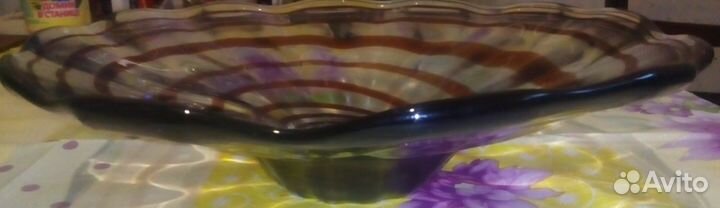 Вазы для фруктов. Цветное стекло СССР