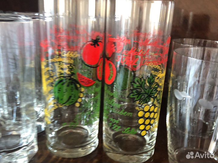 Набор из разных стаканов + 6 рюмок